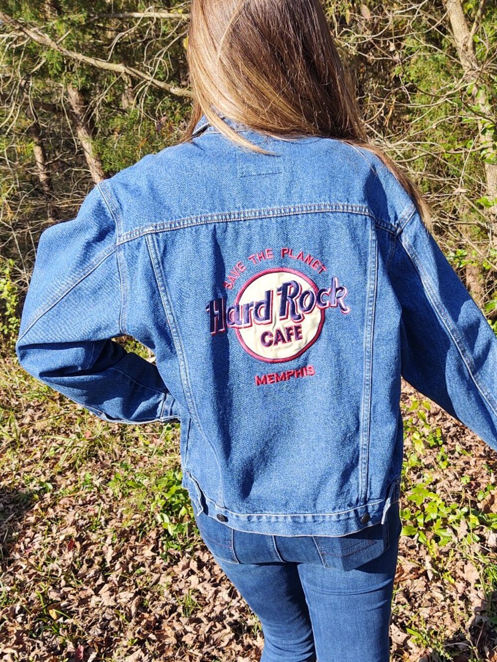 Vintage 90s Hard Rock Cafe Memphis Jean Jacket Unisex Small